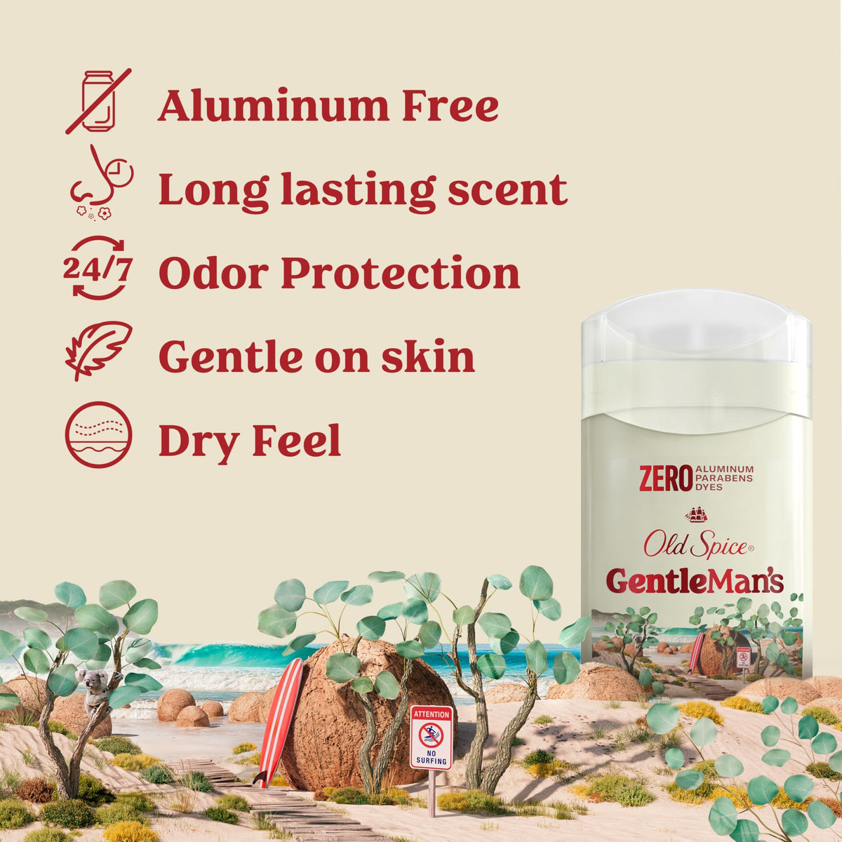 Old Spice close-up twist mechanism highlighting easy application benefit