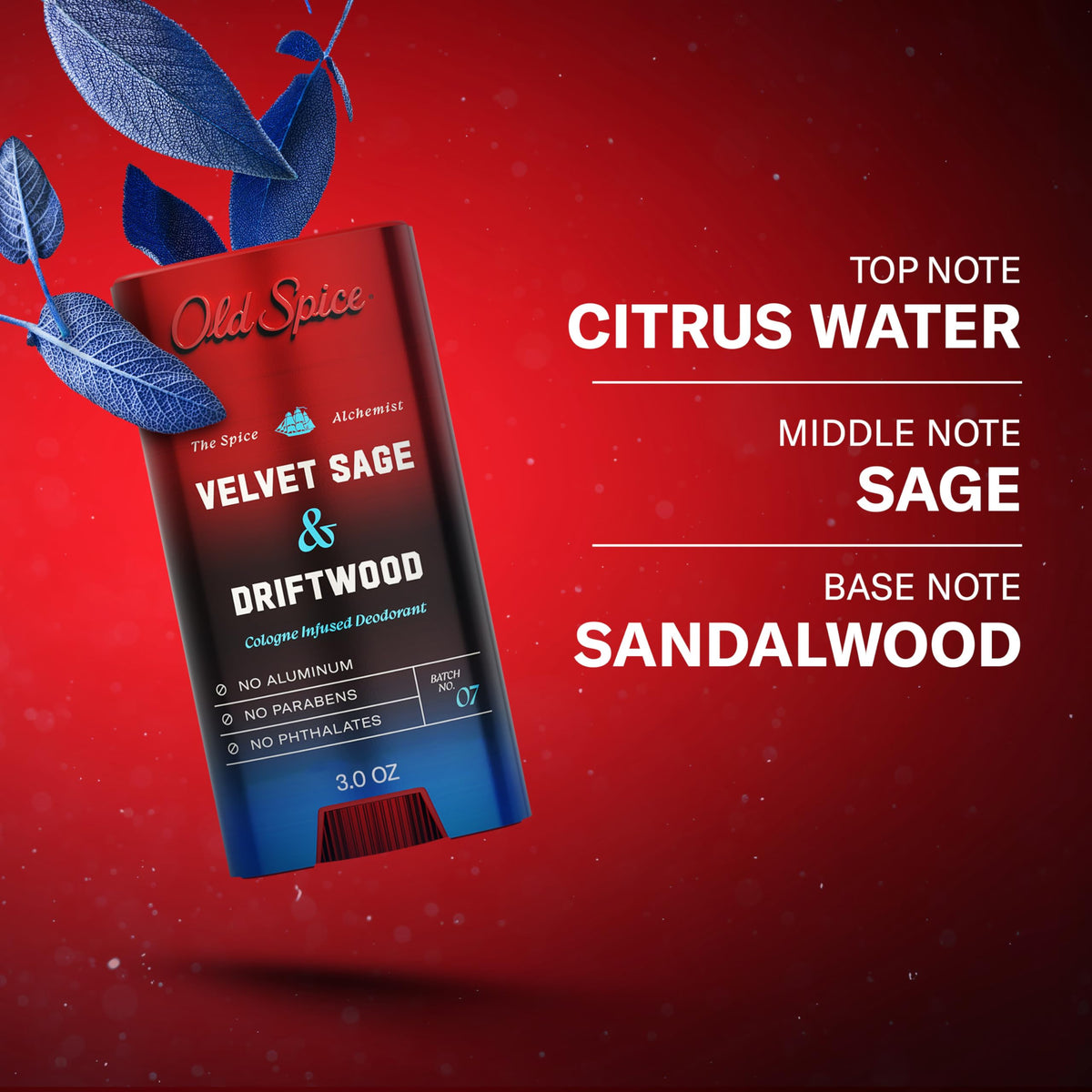 Old Spice packaging demonstrating recyclable-friendly design and travel-ready dimensions
