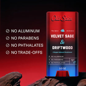 Old Spice deodorant texture close-up showing smooth application surface for comfort