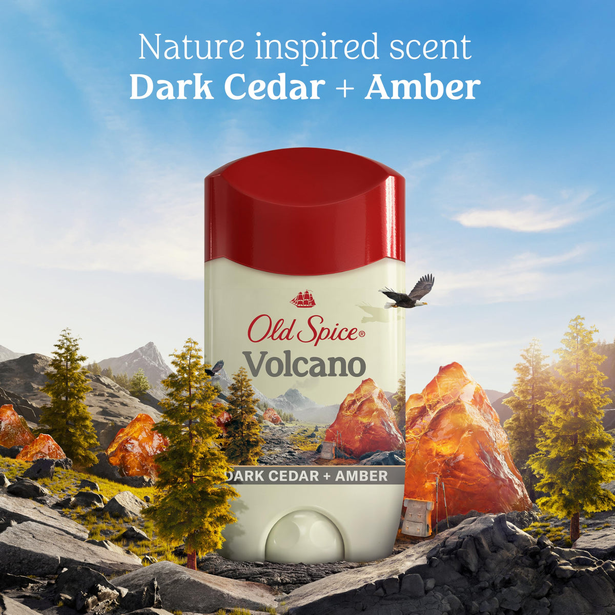 Old Spice Volcano tucked inside gym bag ready for post-workout odor control
