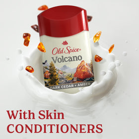 Old Spice Volcano set packed in a travel bag, brand enabling on-the-go freshness