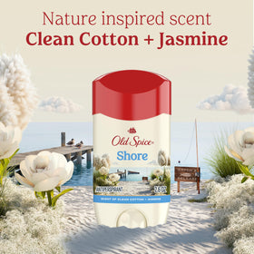 Old Spice next to shirt in wardrobe showing protection that helps keep clothes fresh