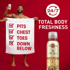 Old Spice back label details with directions and ingredient reassurance