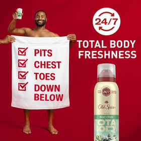 Old Spice back label with ingredients and dermatologist-tested claim for transparency