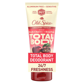 Old Spice front packaging showing whole body cream and scent benefits