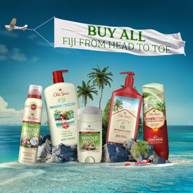 Old Spice foot application image showing odor control on feet