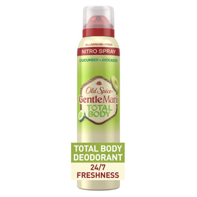 Old Spice front packaging showing full body deodorant and clear branding benefits