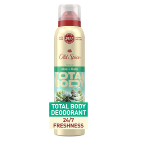 Old Spice front packaging showing whole body spray for portable freshness