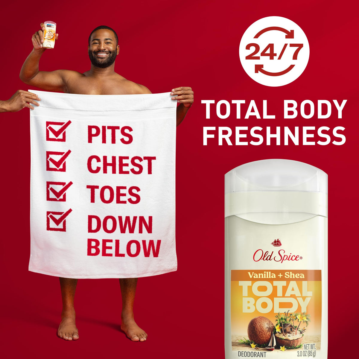 Old Spice stick open showing smooth glide texture for easy application