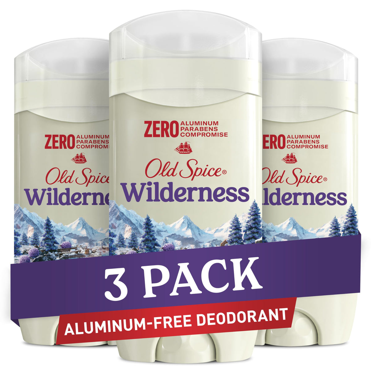 Old Spice Wilderness front packaging showing brand and scent benefits