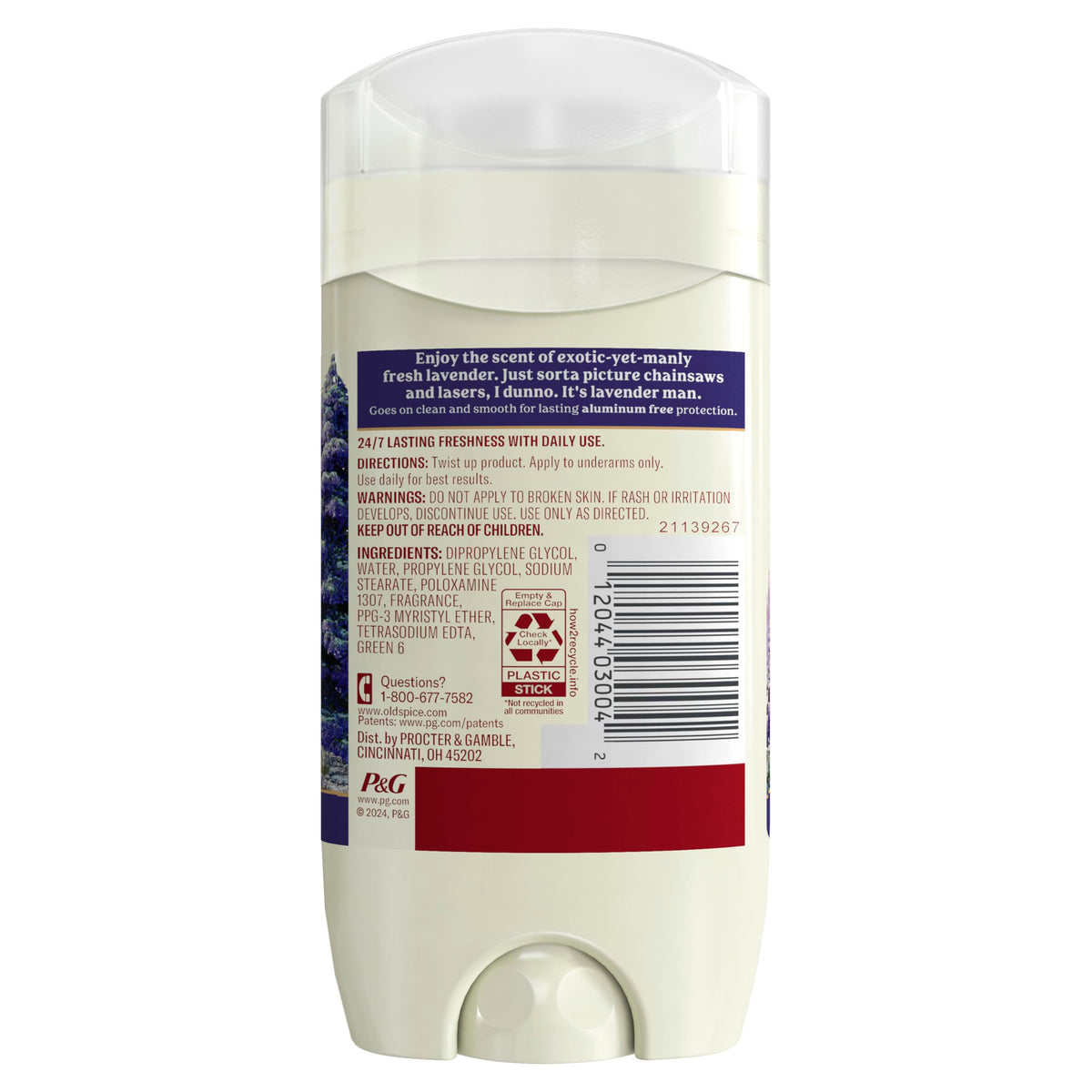 Old Spice Wilderness three-pack layout indicating value and backup supply