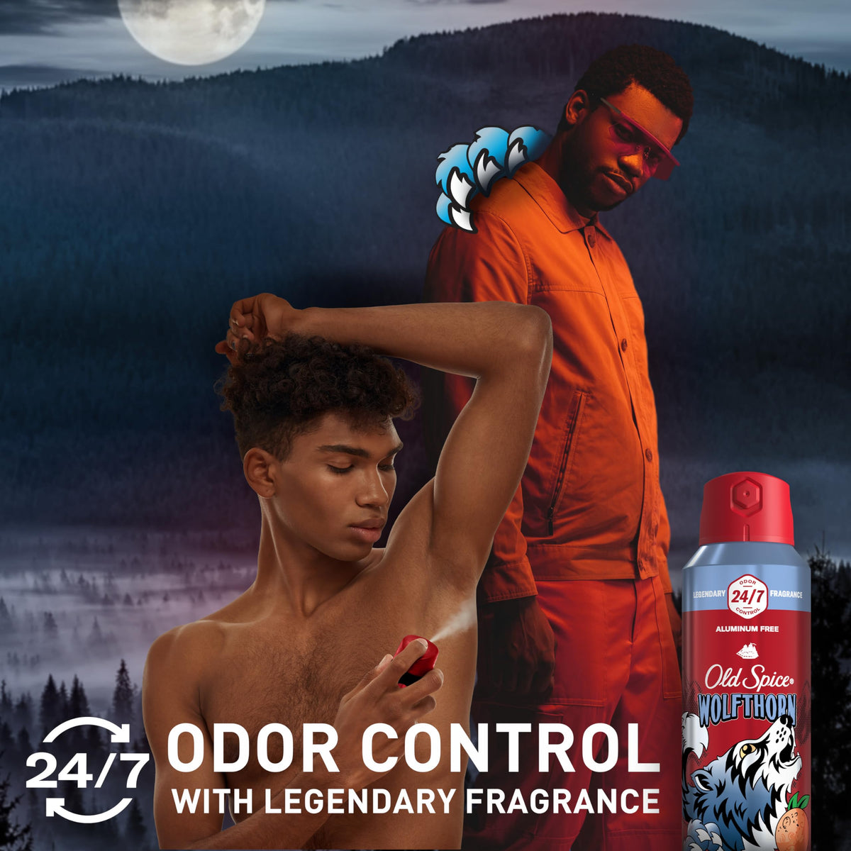 Old Spice Wolfthorn aerosol nozzle closeup for easy, controlled application