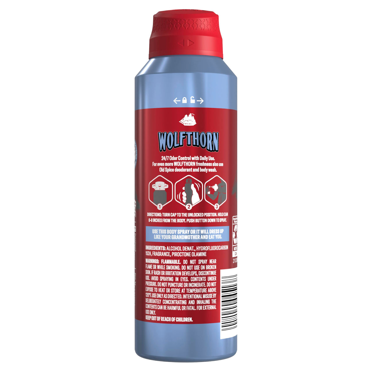Old Spice Wolfthorn mandarin and tropical fruit notes visually represented benefit