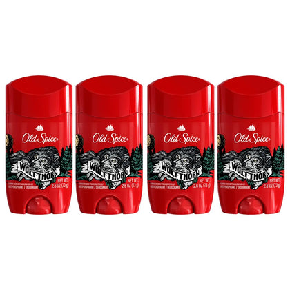 Old Spice Wolfthorn front packaging showing scent and pack benefits
