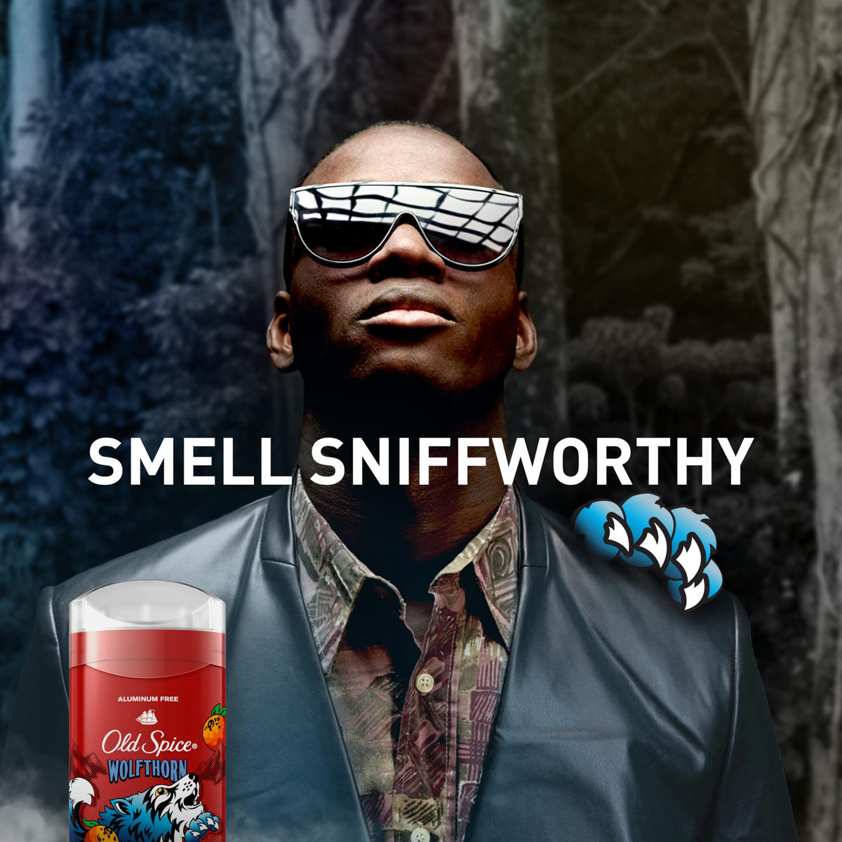 Old Spice Wolfthorn in hand demonstrating 3 oz size for easy portability