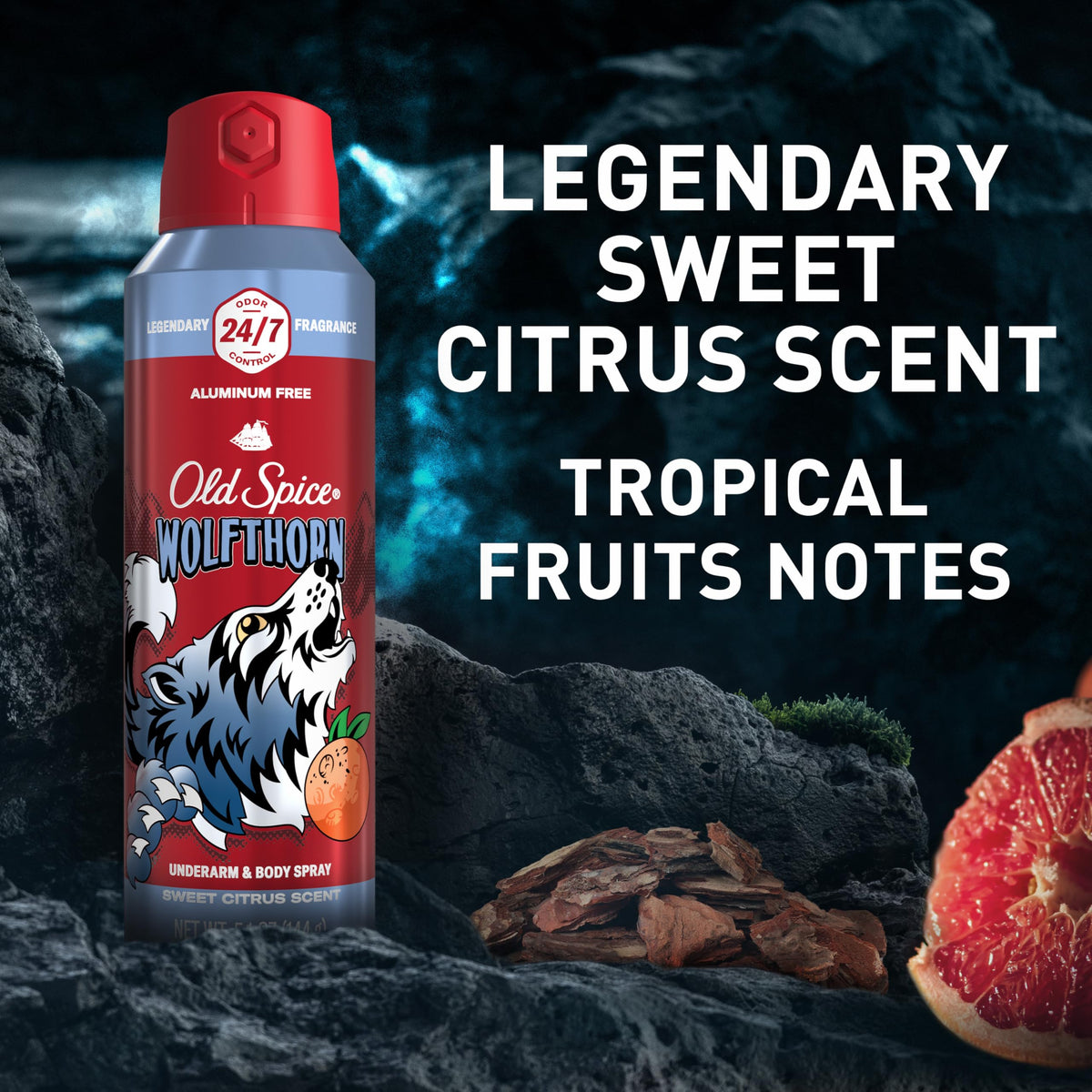 Old Spice Wolfthorn beside grooming kit demonstrating versatile daily use
