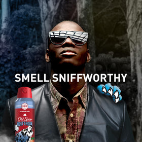 Old Spice Wolfthorn in backpack showing portability and on-the-go freshness
