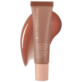 Ole Henriksen front tube of Pout Preserve Creme Brulee showing packaging and immediate hydration benefit