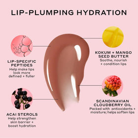 Ole Henriksen lifestyle shot of applying Pout Preserve Creme Brulee demonstrating nourished, natural-looking lips