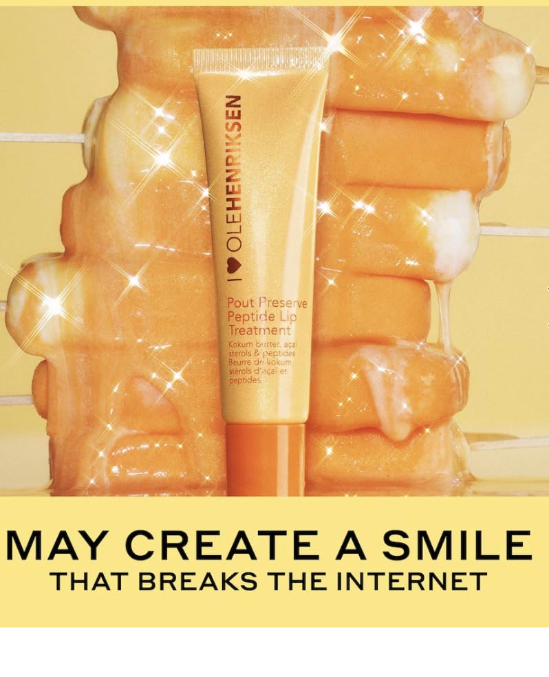 Ole Henriksen lip application lifestyle shot showing glimmer and plumping benefit