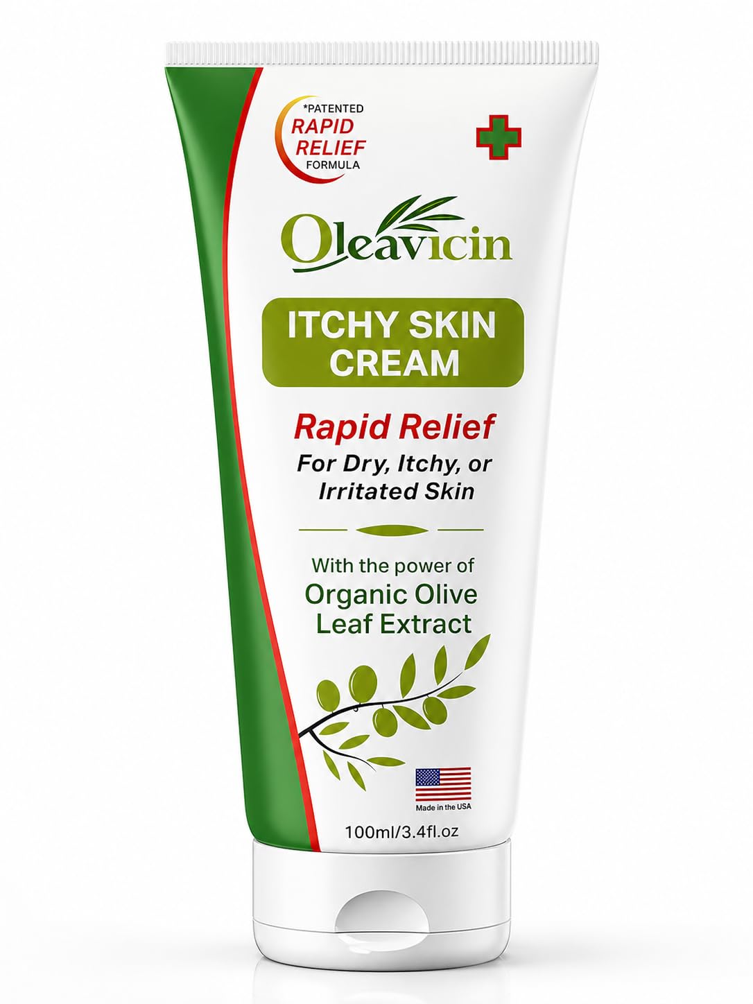 Oleavicin front tube showing branding and fast relief benefit