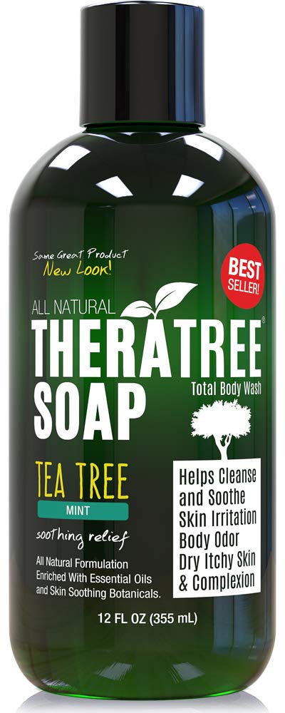 Oleavine TheraTree front bottle view showing label and mint scent benefit