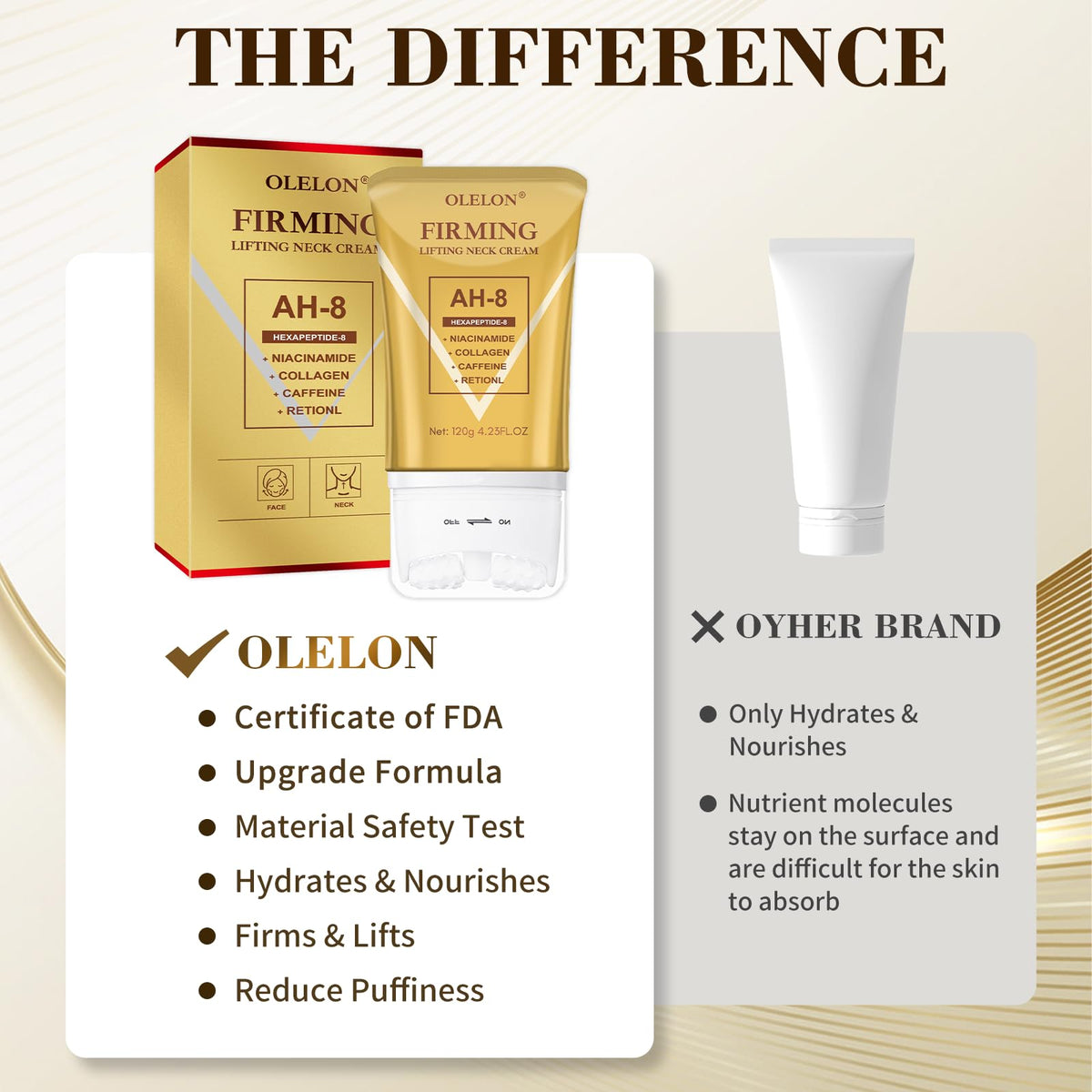 OLELON cream texture swirl demonstrating lightweight, fast-absorbing hydration