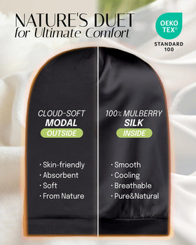OLESILK close-up of mulberry silk lining protecting hair moisture