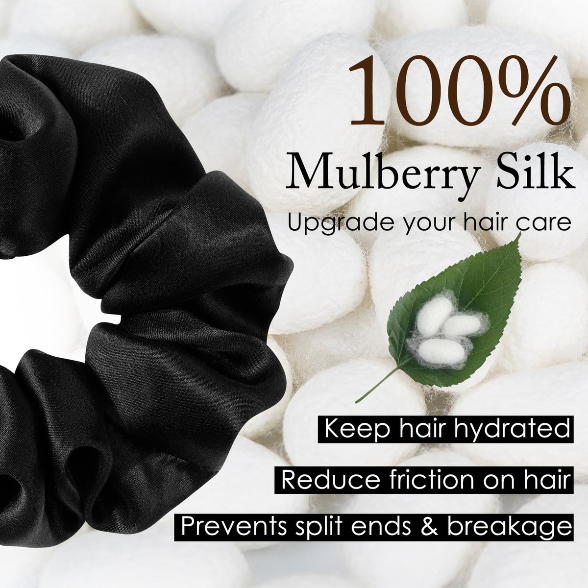 OLESILK close-up of Mulberry silk texture for gentle hair care