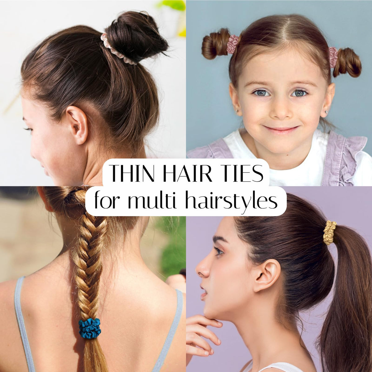 OLESILK scrunchie in a ponytail demonstrating no-crease hold and gentle grip
