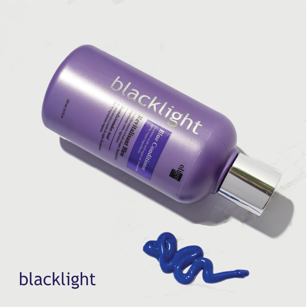 Oligo Professionnel product applied to blonde hair showing brass reduction