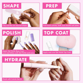 Olive & June application on fingernails showing smooth coverage and plump gloss
