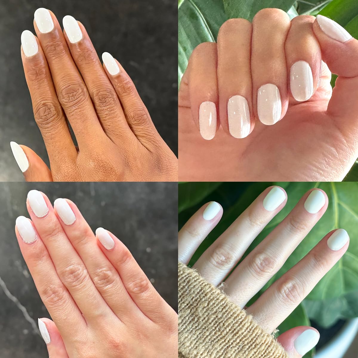 Applying Olive & June gel polish and curing under LED lamp for lasting wear