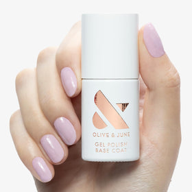 Olive & June brush stroke detail illustrating smooth application benefit