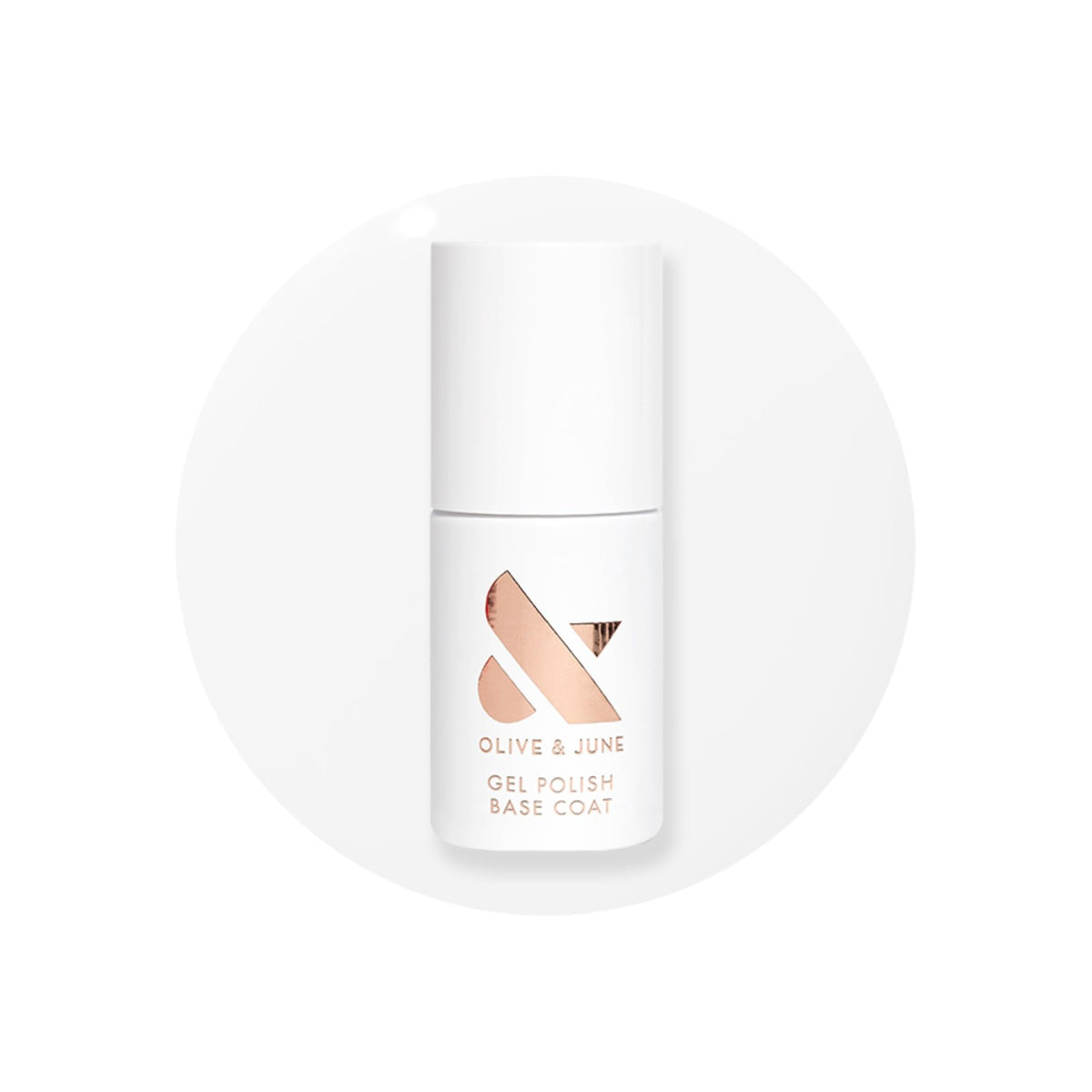 Olive & June front bottle showing clean long-lasting base benefits