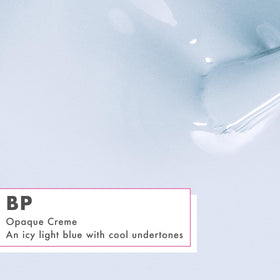 Olive & June close-up gel texture of BP Icy Blue showing thickness and shine