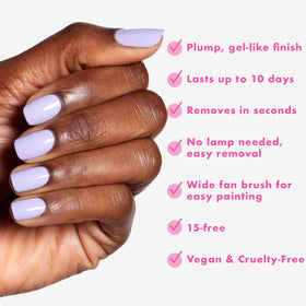 Olive & June close-up of glossy finish demonstrating gel-like shine and durable look