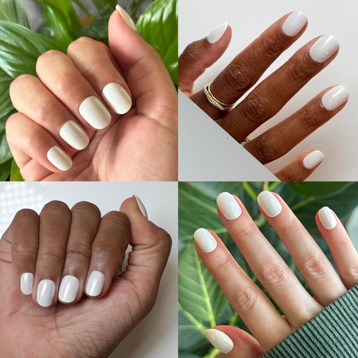 Olive & June press-on nail side profile highlighting low-bulk shape and natural curvature benefit