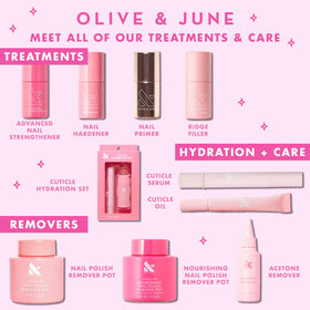 Olive & June next to a ruler showing 30mL size for travel-friendly convenience
