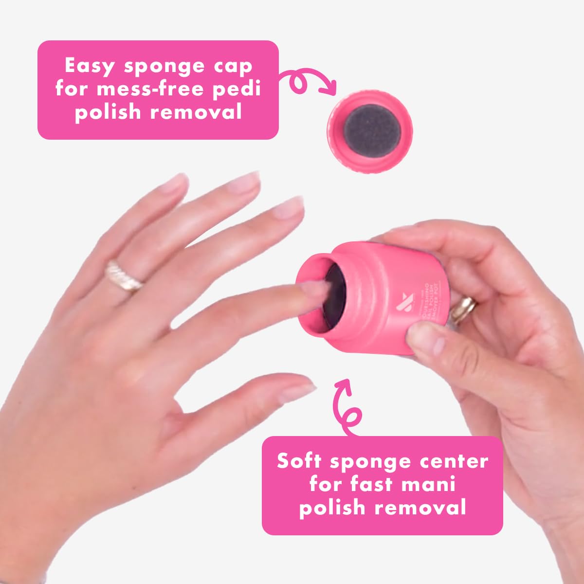 Olive & June foam center close-up highlighting absorbent sponge and fast removal