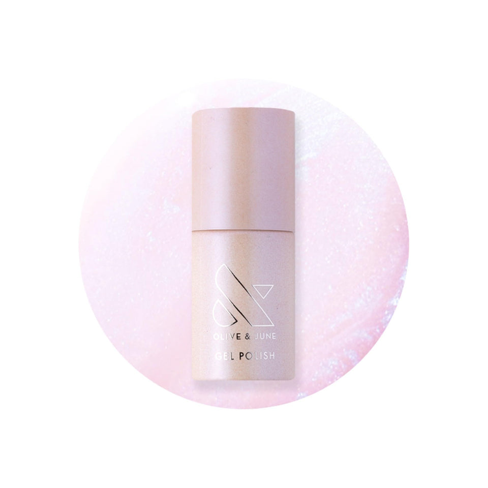 Olive & June front packaging showing Pink Goldfish Iridescent, vibrant salon finish