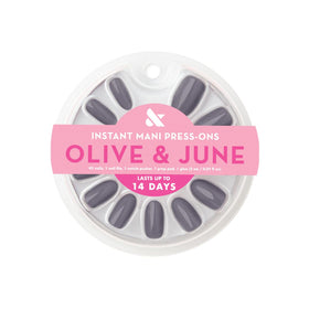 Olive & June front packaging showing kit and polished nails benefit convenience