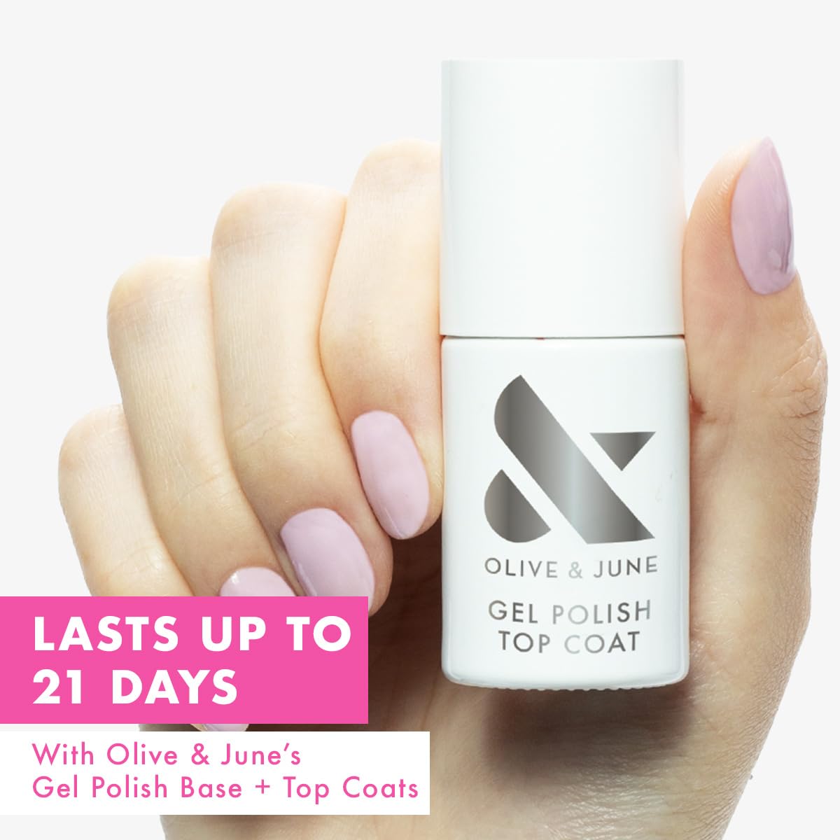Olive & June brush stroke detail highlighting smooth application benefit