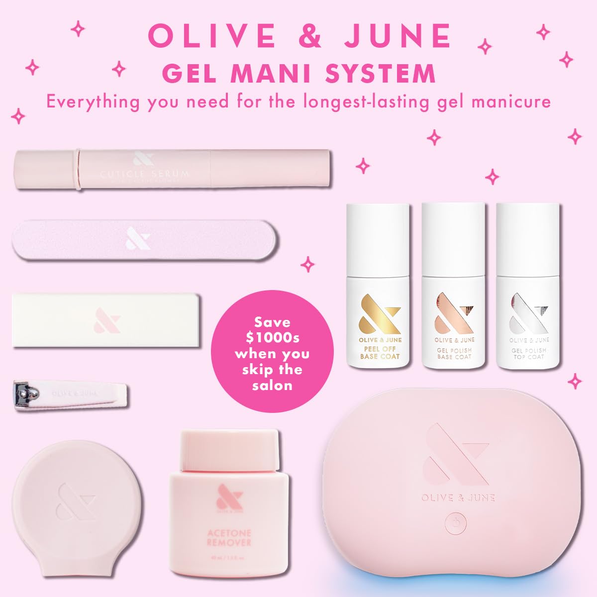 Olive & June lifestyle manicure with Mandalorian items showing fandom and polished look