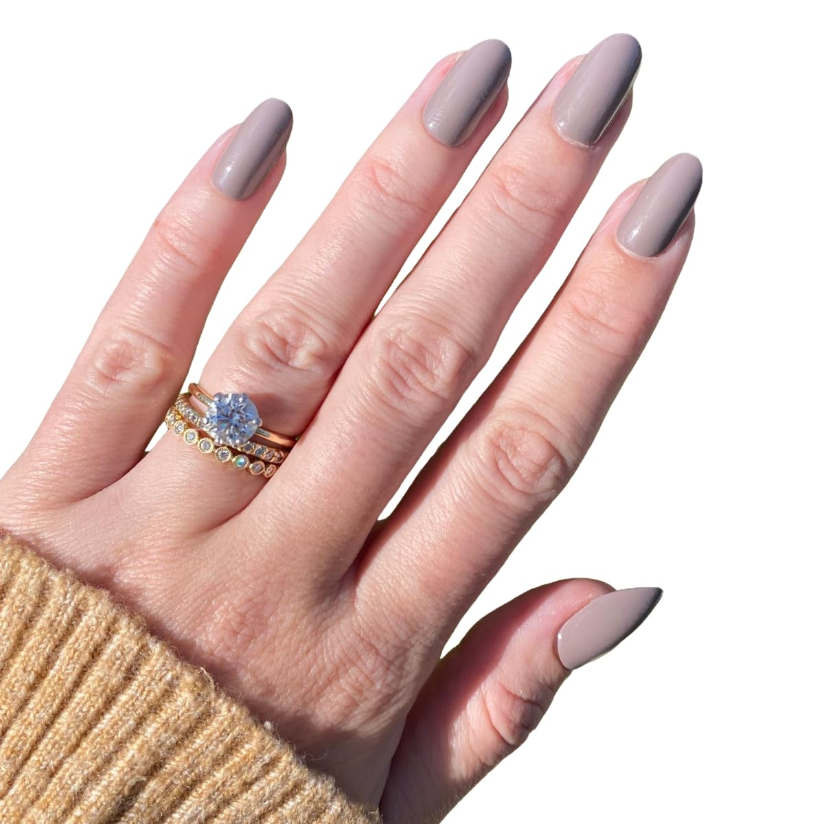 Olive & June close-up of nail curvature highlighting realistic fit benefit