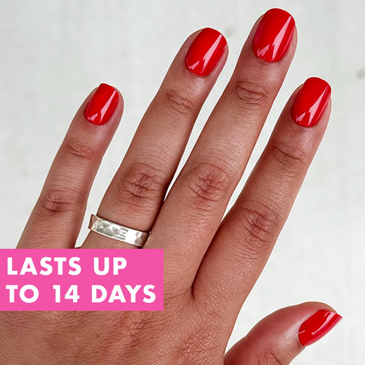 Olive & June spread of 42 press-on nails showing sizes benefit: inclusive sizing