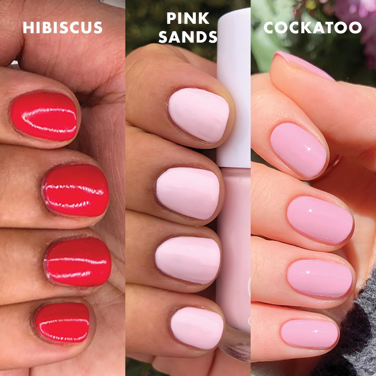 Olive & June Pink Sands brush stroke demonstrating smooth, even coverage