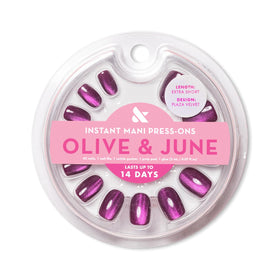 Olive & June close-up of nail curve detail demonstrating realistic natural look