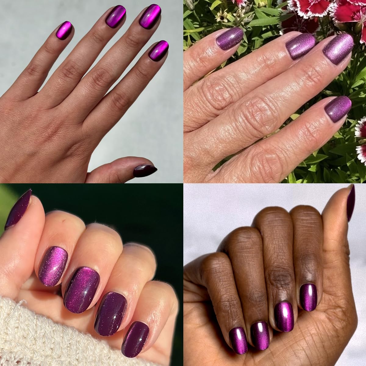Olive & June size chart and sample nails showing inclusive 21-size fit