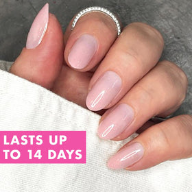 Olive & June shimmer texture detail highlighting subtle rose gradient finish and sheen